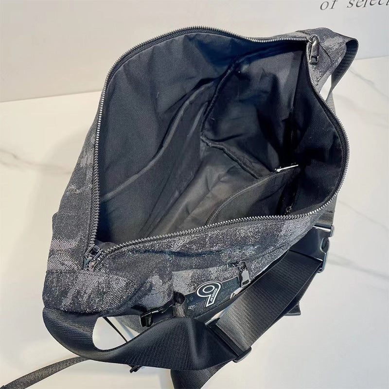 Women's Retro Denim Large Capacity Totes Versatile Crossbody Bags