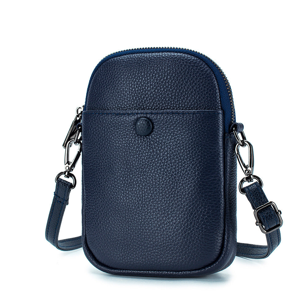 Women's Soft Leather Pouch Vertical Mini Fashion Bags