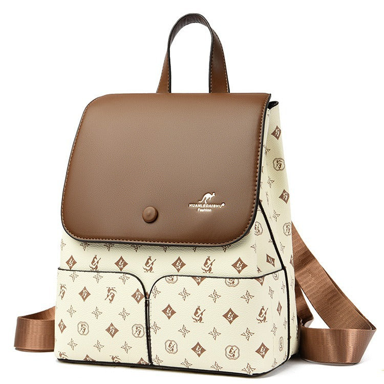 Women's Light Luxury Large Capacity Simple Leisure Soft Backpacks