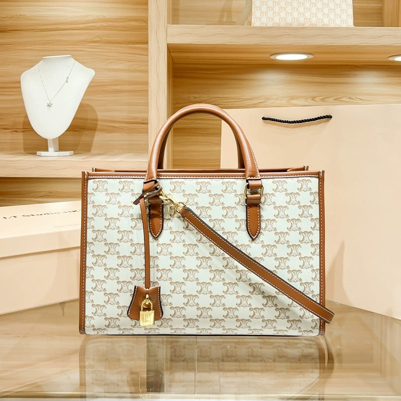 Women's Leather Trendy Large Capacity Commuter Portable Handbags