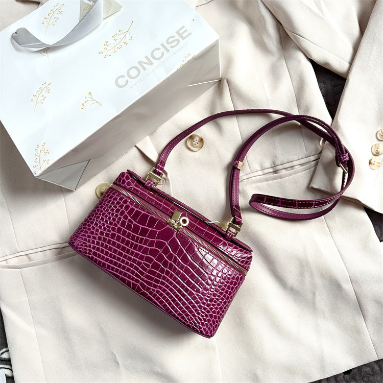 Popular Crocodile Pattern Portable Lunch Box Crossbody Bags