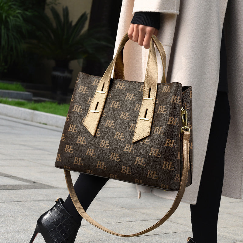 Women's High Sense Printed Fashion Commuter Large Handbags