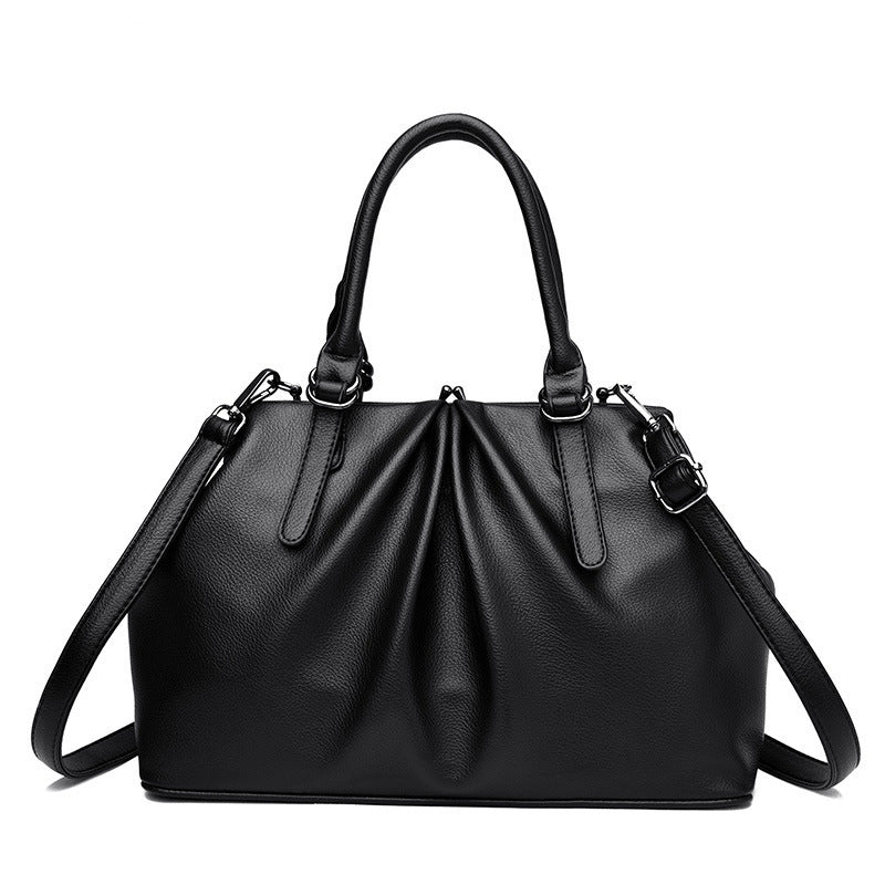 Women's Slouchy Elegant Female Clip Mouth Handbags