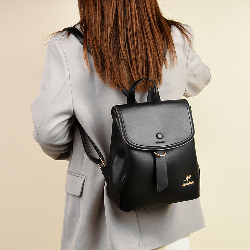 Women's Autumn Fashion Simple Large Capacity Soft Backpacks