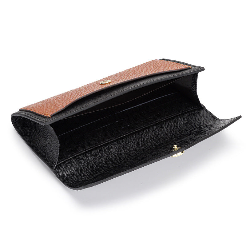Women's Print Long Fashion Color Contrast Clutch Ladies Wallets