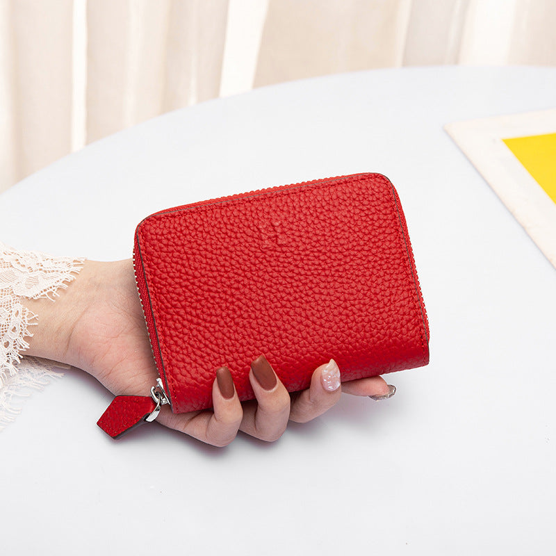 Women's Fashion Genuine Leather Simple Litchi Pattern Ladies Wallets