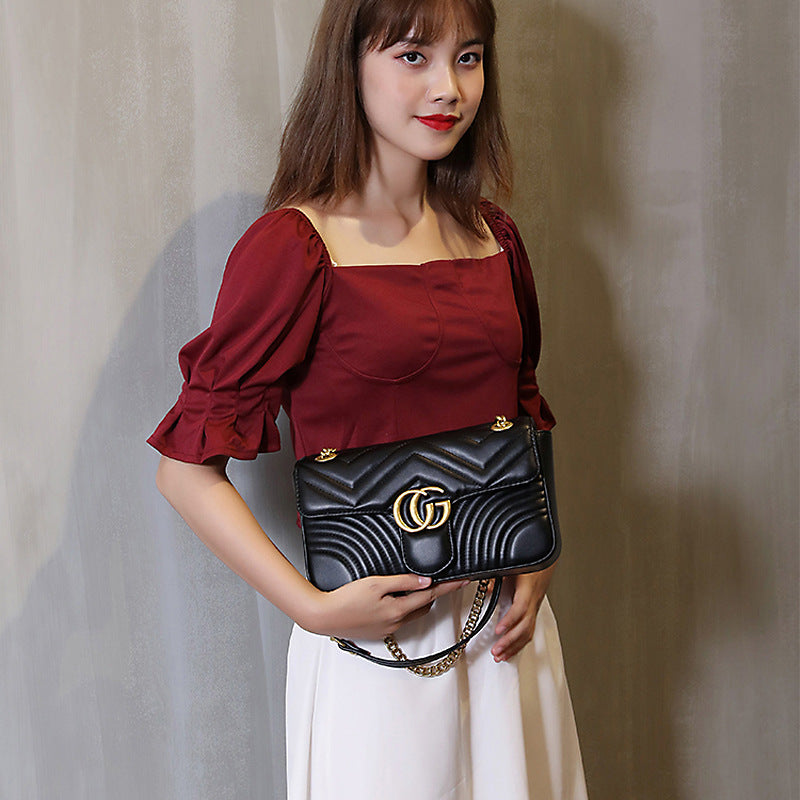 Leather Female Lady Classic Style Chain Crossbody Bags