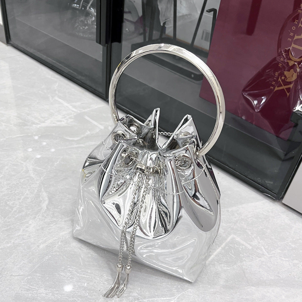 Women's Stylish Fashion New Metallic Chain Handbags