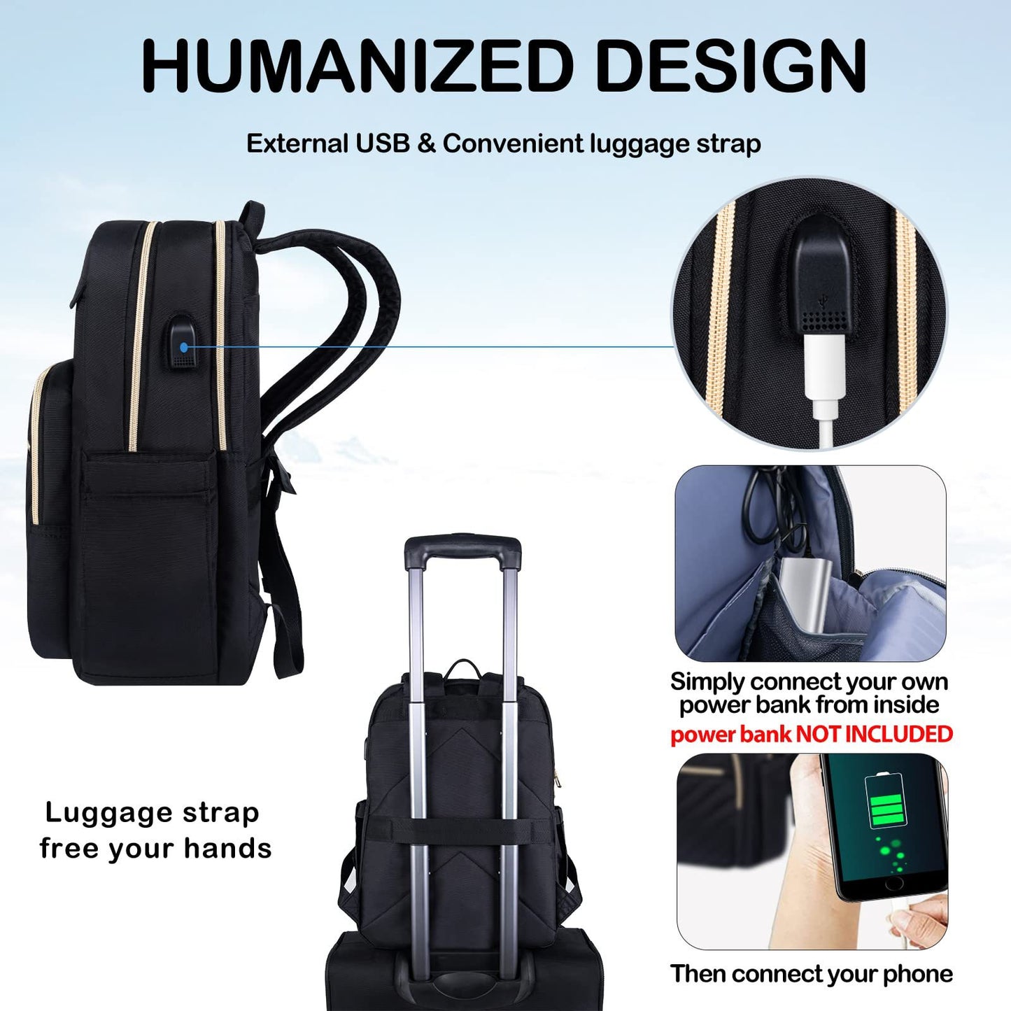 Business Commute Daily Large Capacity Notebook Backpacks