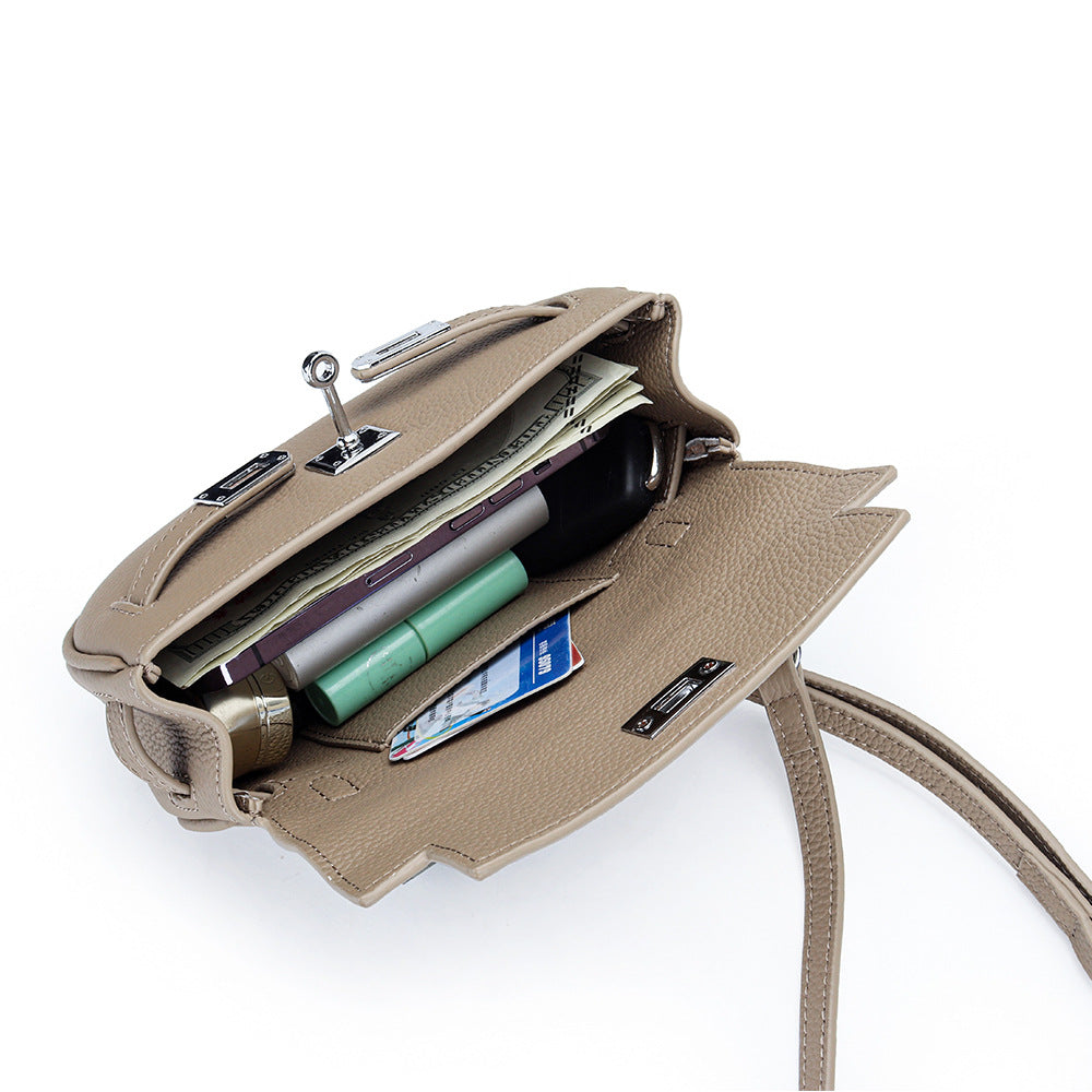 Layer Cowhide Pouch Stylish Lightweight Leather Crossbody Bags
