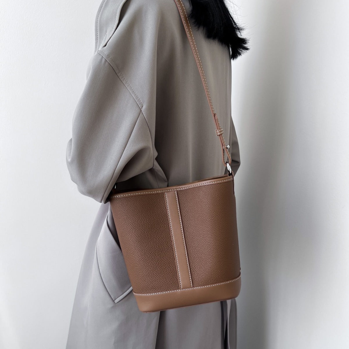 Women's Fashion Color Contrast Commuter First Layer Shoulder Bags