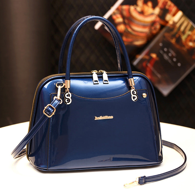 Women's Bright Leather Shell Big Simple Fashion Handbags
