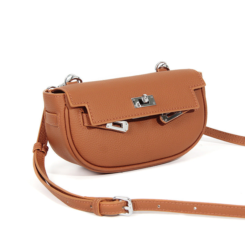 Women's First Layer Cowhide High Sense Niche Large Capacity Crossbody Bags
