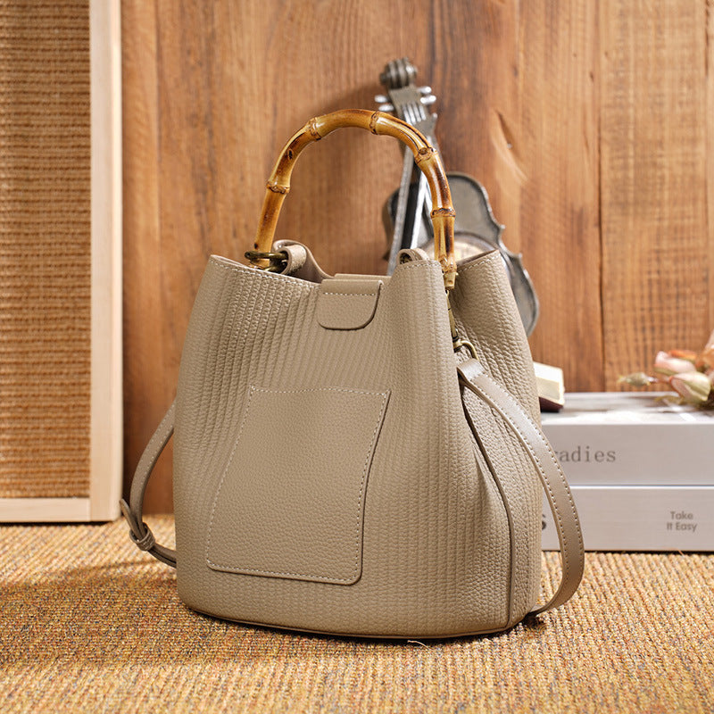 Women's Versatile Cowhide Single Fashion Elegant Leather Shoulder Bags