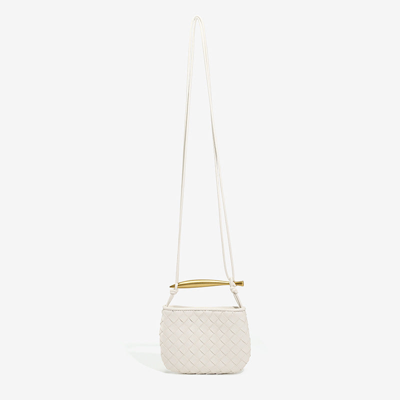 Spring Sier Sardine Soft Leather Woven Crossbody Bags