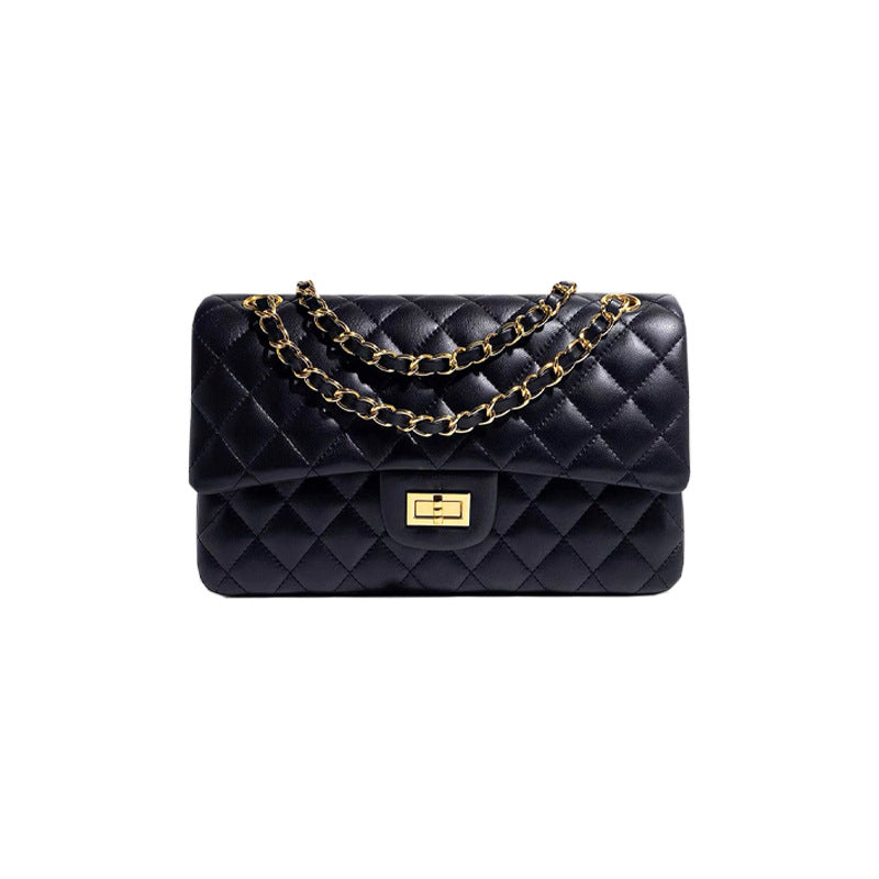 Women's Caviar Rhombus Leather Black Chain Fat Crossbody Bags