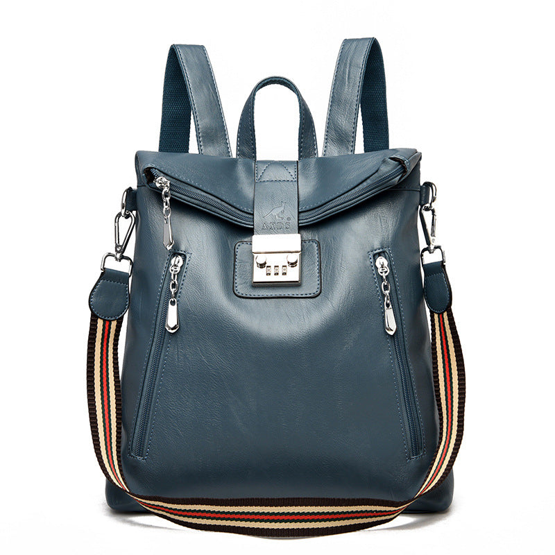 Women's Soft Leather Textured Retro Style Backpacks