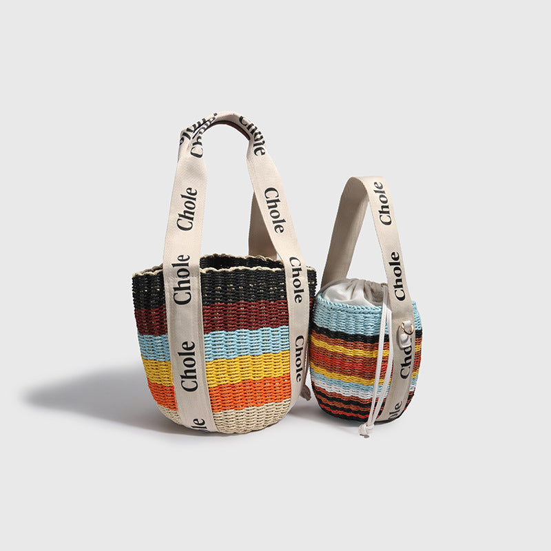 Letter Straw Seaside Holiday Large Capacity Shoulder Bags
