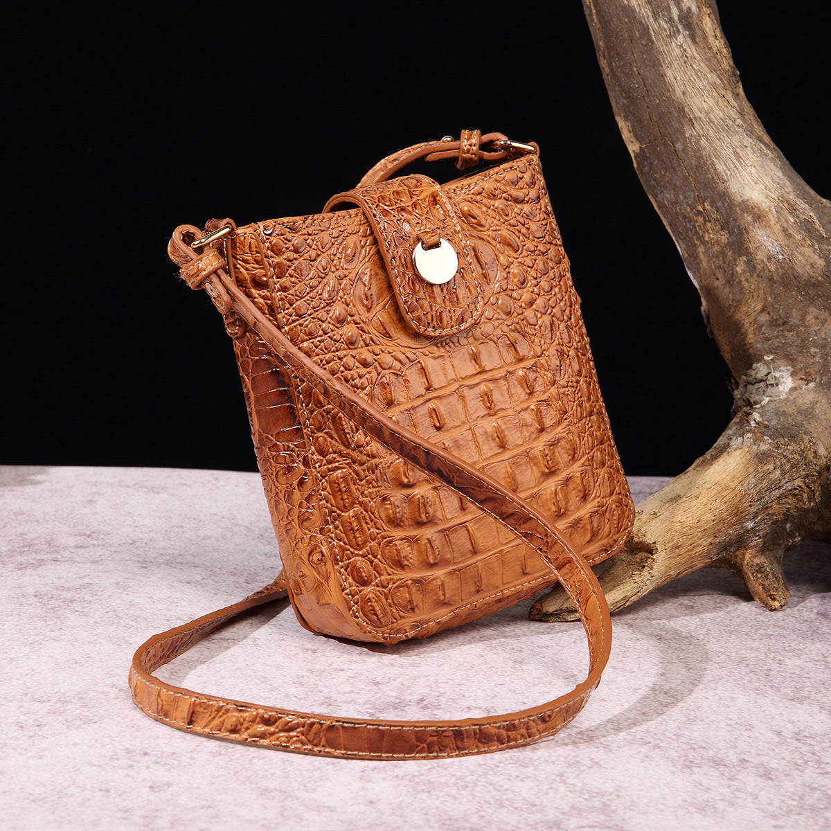 Vintage Cell Clutch Brahmin Crocodile Pattern Crossbody Bags
