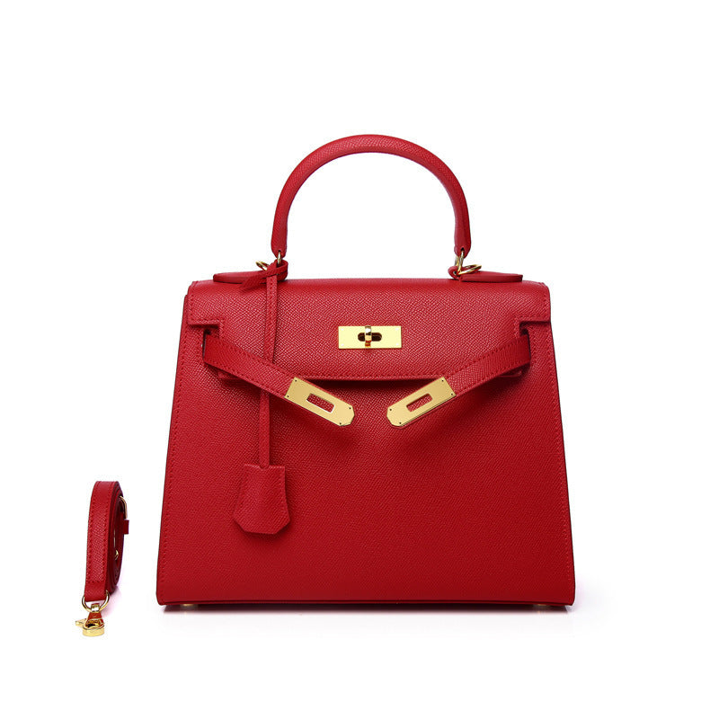Women's Palm Print Cowhide Platinum Twist Genuine Handbags