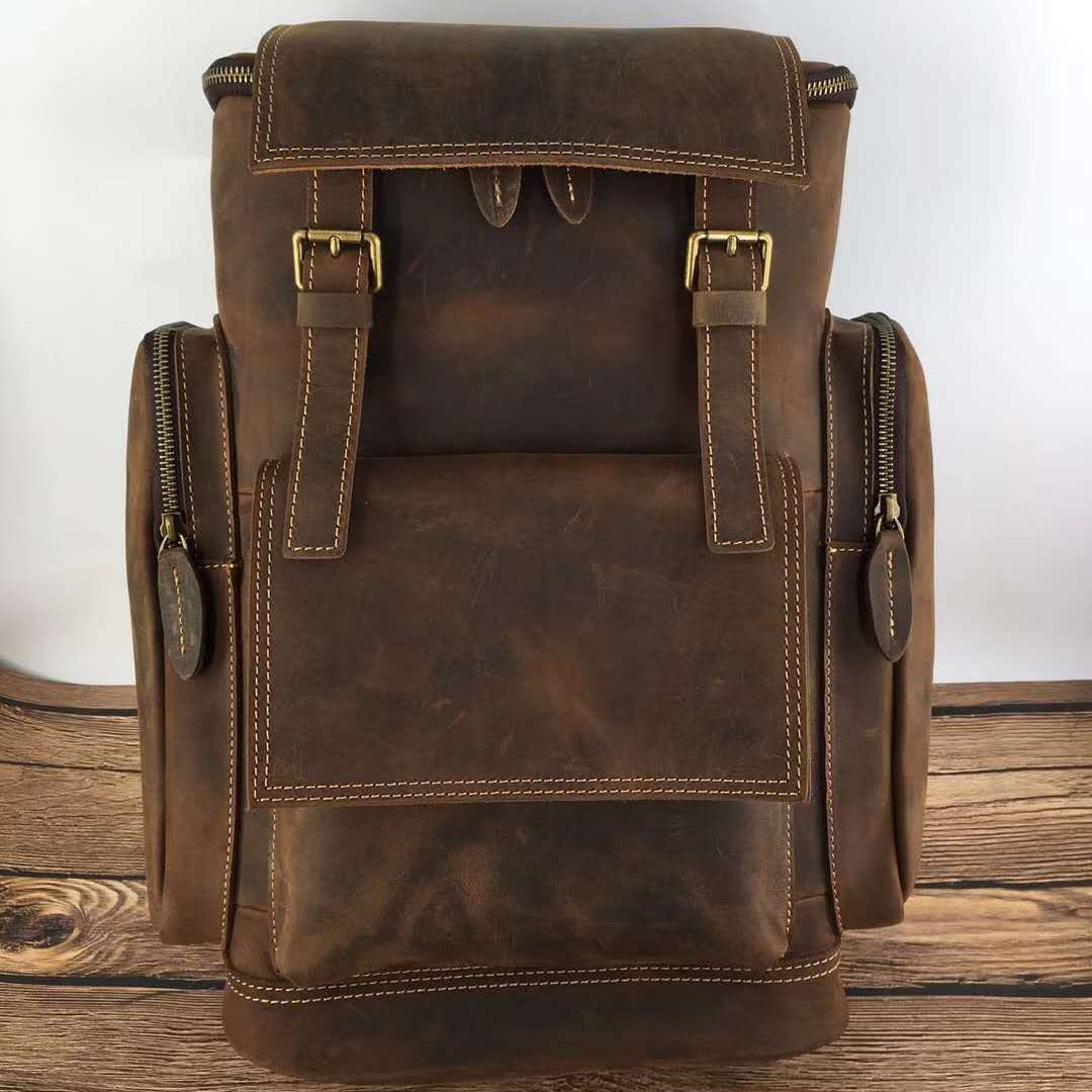 Women's & Men's & First Layer Leather Crazy Horse Backpacks