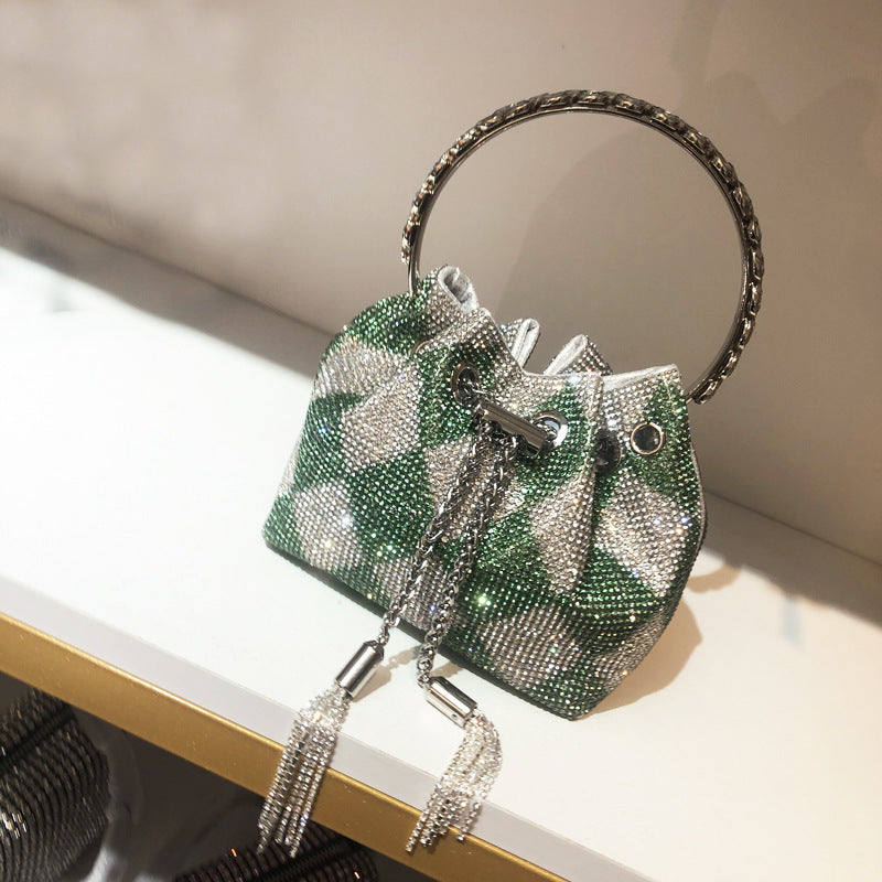 New Rhinestone Metal Clutch Tassel Chain Shoulder Bags