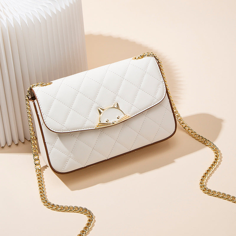 Women's Rhombus Chain Classic Style Entry Lux Shoulder Bags