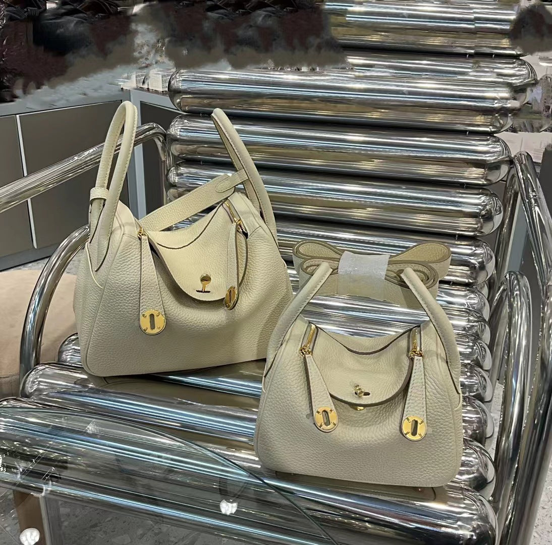 Women's Cowhide Lindy Litchi Pattern High Quality Shoulder Bags