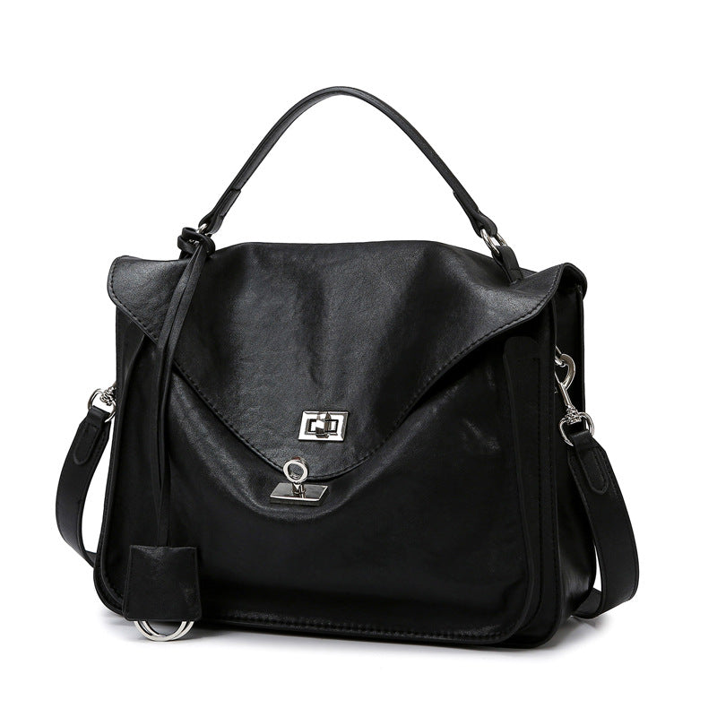 Women's Tanned Soft Leather Light Luxury Large Crossbody Bags