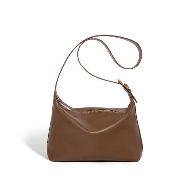 Women's Popular Cowhide Simple Texture Commuter Shoulder Bags