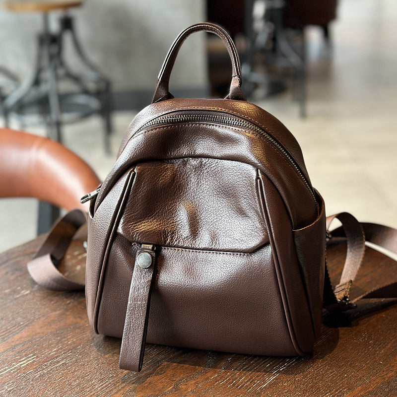 Women's First Layer Cowhide Fashion Genuine Leather Backpacks