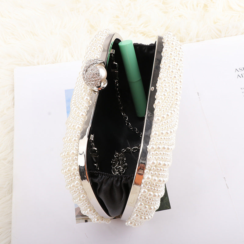 Elegant Cheongsam Pearl Dinner Chain Clutch Evening Bags