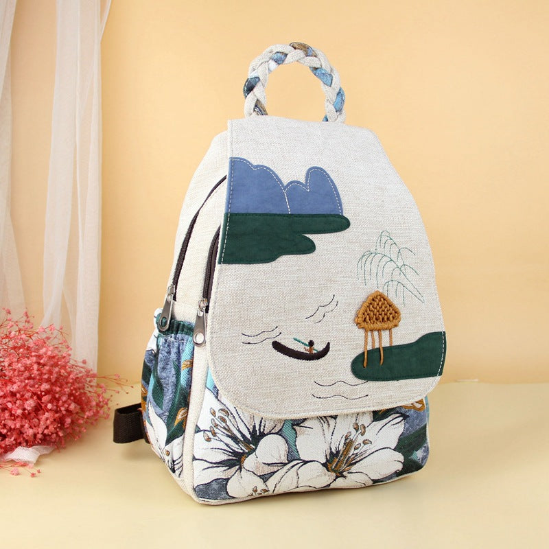 National Fashion Chinese Style Landscape Fresh Backpacks