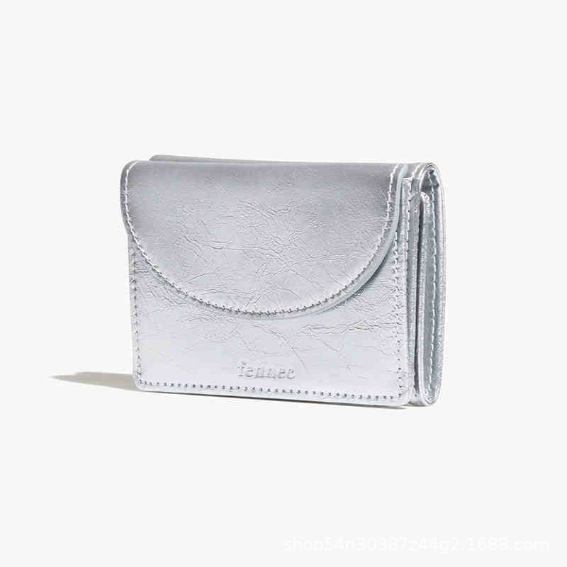 Semicircle Three Cute Folding Cowhide Cash Ladies Wallets