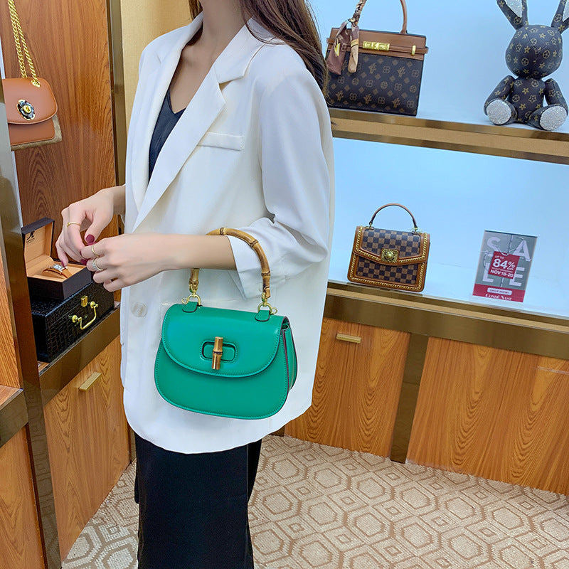 Women's Retro Bamboo Saddle Portable Fashion For Handbags