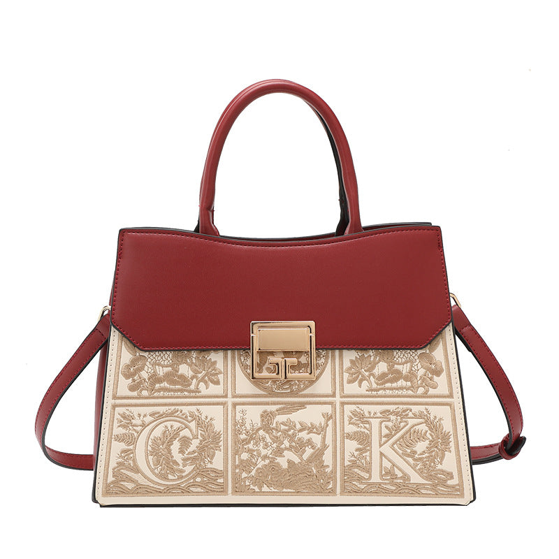 Women's Gift Embroidery For Red Wedding Elders Shoulder Bags
