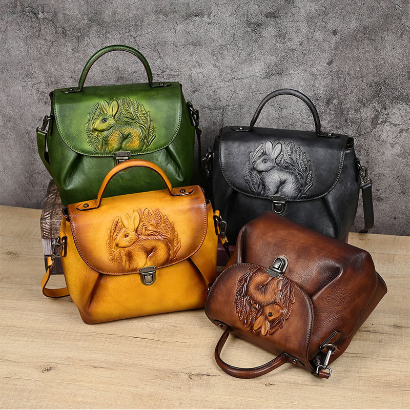 Artistic Chinese Style Retro Embossing Hand-rub Shoulder Bags