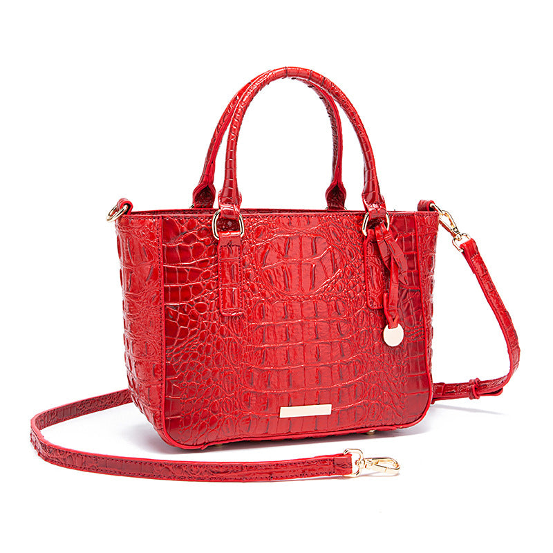 Women's Portable Underarm Vintage Brahmin Crocodile Pattern Handbags