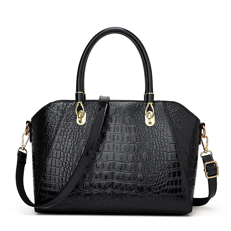Women's Fashion Crocodile Pattern Large Capacity Commuter Handbags