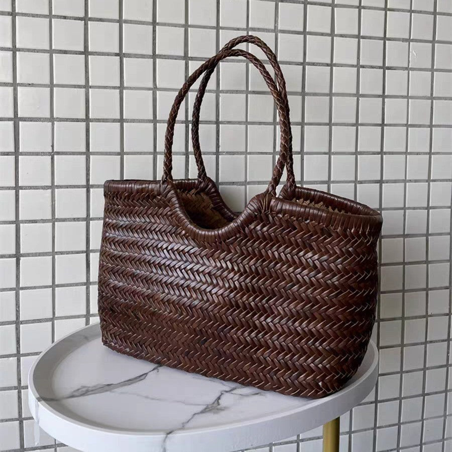Hand-woven Retro Commuter Texture Inner Portable Shoulder Bags
