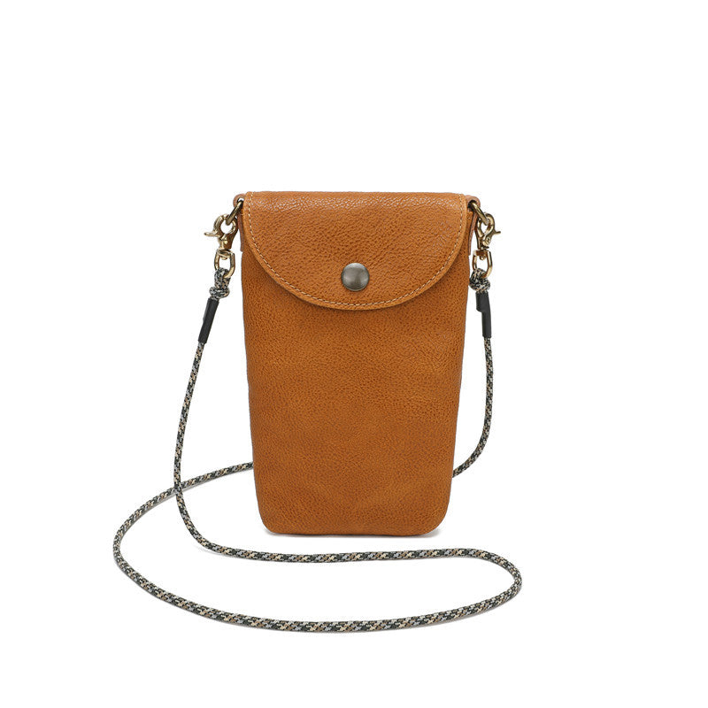 Women's & Men's Vegetable Tanned Leather Cowhide Mobile Mini Genuine Halter Crossbody Bags