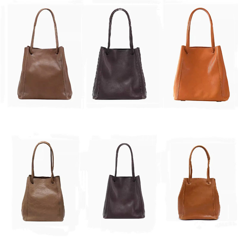 Women's Lazy Full Series Genuine Leather Large Bags