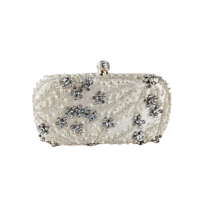 Women's Fashion Rhinestone Pearl Clutch Dinner Hand Bags