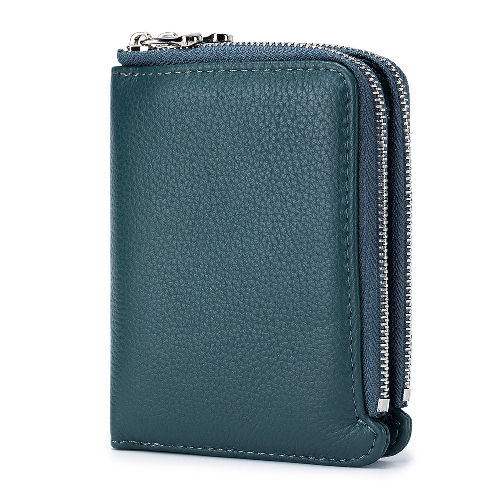 Women's & Men's & Short Large Capacity Soft Fashion Double Zipper Ladies Wallets