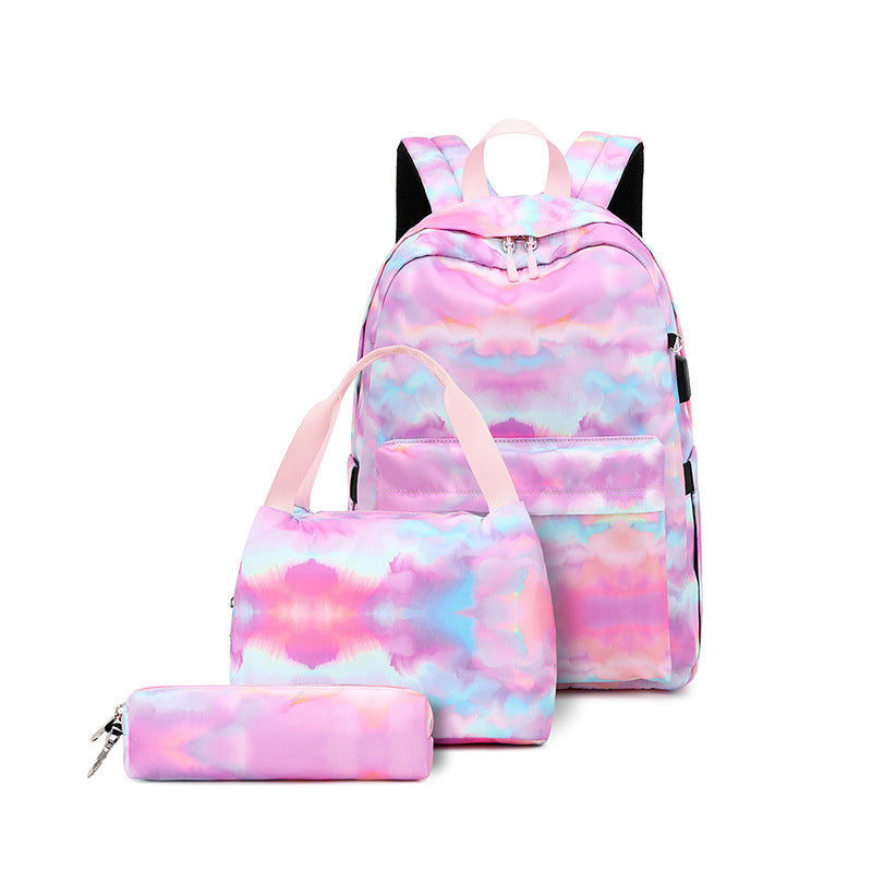 Blooming Printed National Fashion Contrast Color Female Backpacks