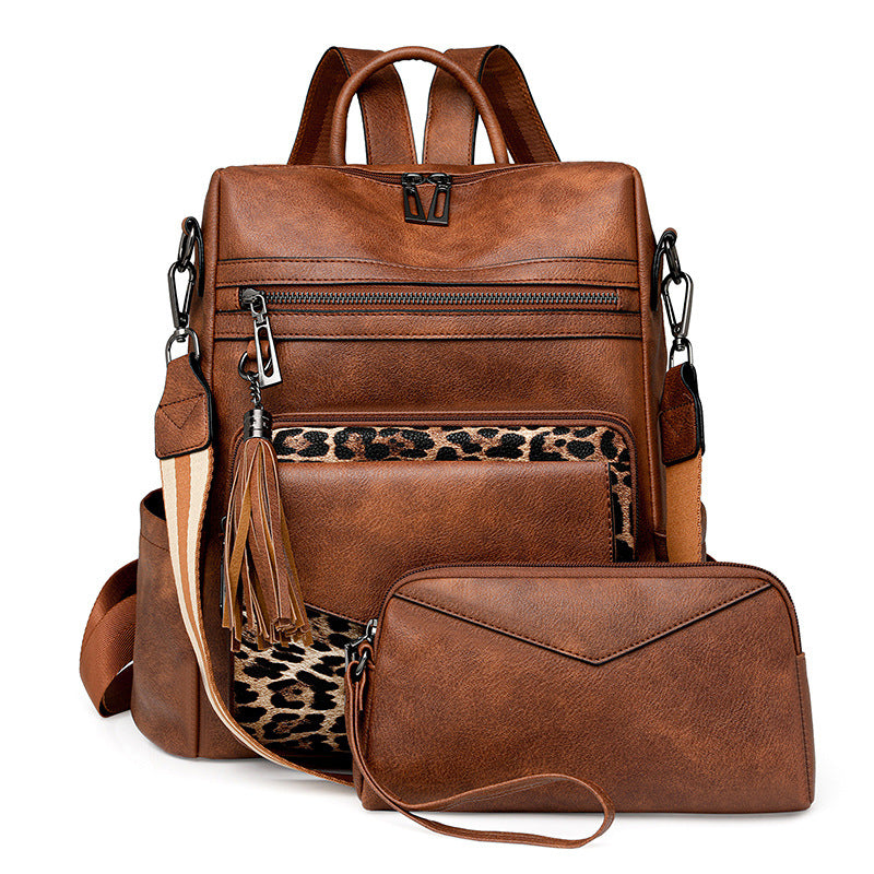 Women's Retro Easy Matching High-grade Two Colors Backpacks