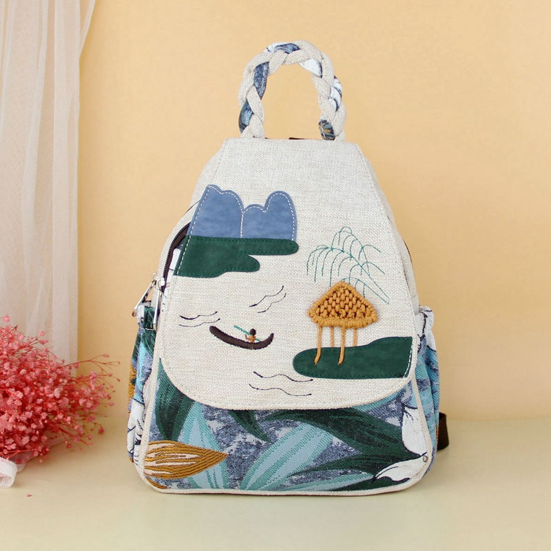 National Fashion Chinese Style Landscape Fresh Backpacks