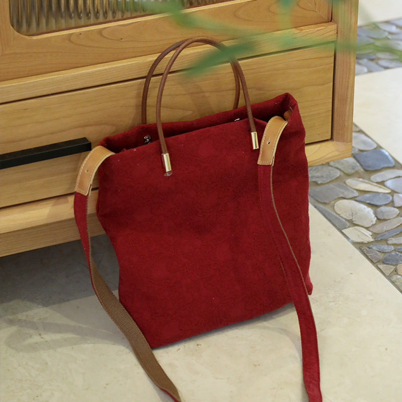Women's Artistic Retro Cotton Linen Portable Niche Handbags