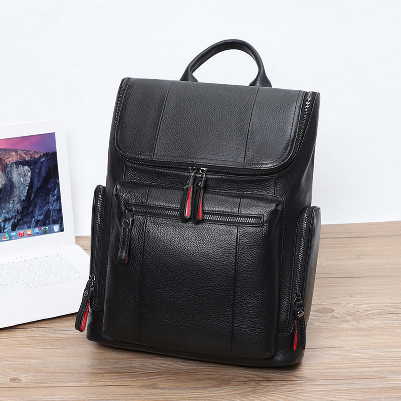 Men's Crocodile Pattern Leather First Layer For Backpacks