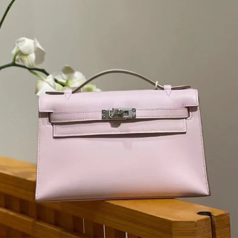 Handmade Wax Line Cowhide Mini Advanced Handbags